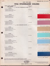 Du Pont Duco Paint Chip Pages: 1956 & Late 1955 Studebaker picture