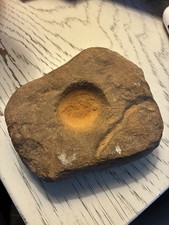 Native American Indian Ancient Artifact Grinding Mortar Fire Nutting Stone Tool picture