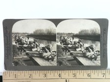 French Washerwomen Arles France Stereoview William A. Prior 1900s Curved Mount picture
