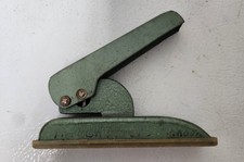 Vintage Green Metal Single Paper Hole Punch picture