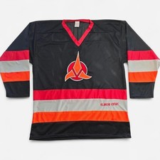 Vintage 1996 Star Trek Klingon Empire Hockey Jersey PolyGram Black Mesh OSFM picture