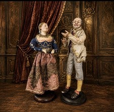 Italian 18th c. Naples Nativity Creche Figures Pair (all original) Man Woman picture