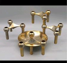 5 Piece Designer Candlestick/Plug Candle Holder, FABRIC Nail picture