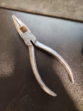 Vintage Unarked 6 Inch Flat Nose Pliers Metal No Grips picture