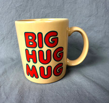 Vintage FTD Big Hug Mug Red Writing on Orange 3 7/8
