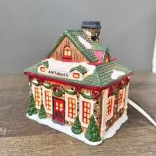 Vintage Winter Valley Cottages Antiques Shop Porcelain Lighted Christmas Village picture