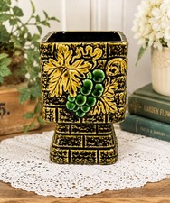 Rubens Original #2286 Vintage Grape Planter Vase Ceramic Japan Pedestal Pot picture