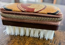 Mid-Century Shoe Shine Brush with ZIPPERED Sew Kit on 