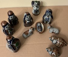 Nativity Jorge Wilmot Style Mexican Tonala Folk Art 11 Pc Cow Donkey Kings Angel picture