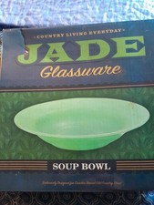 Vintage Jade Glassware Cereal Bowl Cracker Barrel NIB Repacement Country Living picture