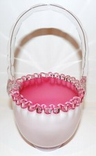 BEAUTIFUL VINTAGE FENTON ART GLASS PEACH CREST 8 3/8