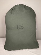 2 Pack - US Military Barracks Cotton Laundry Bag Green NSN 8465-00-530-3692 picture