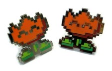 Super Mario SNES Fire Flower Power Up Wedding Suit Work Cufflink Cuff Links Set picture