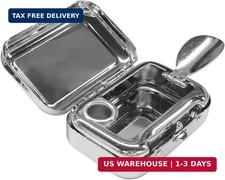 Mini Portable Ashtray, Carry-on Windproof Car Ash Tray with Lid | Metal Compact picture