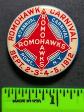 Vintage 1912 Romohawk Carnival Rome New York Pinback Pin picture