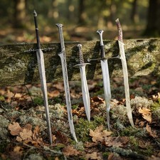 Set of 5 PCS Fantasy Replica Swords, Hand Forged Movie Inspired Collection picture