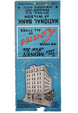 1940s National Bank Of Wilson Matchbook Cover North Carolina Loans Vintage picture