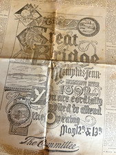 RARE 1892 Newspaper FRONT PAGE OF INVITATION - Great Bridge 0n Miss. River-8 pgs picture
