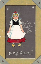Postcard: To My Valentine, Dutch Girl, Tuck's UDB 1900's Posted picture