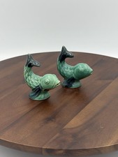 Rosemeade Pottery Ceramic Fish Salt & Pepper Shakers – Turquoise Glaze picture