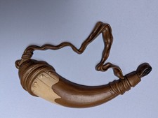 Sexton Metal Gun Powder Horn Hanging 9 Inch Vintage picture