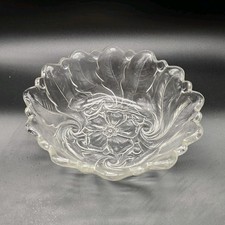 Indiana Glass Master Berry Salad Fruit Serving Bowl Wild Rose Pattern Clear picture