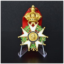 French Legion of Honor Grand Officer Badge - Napoleon Era Plated Enamel Medal picture
