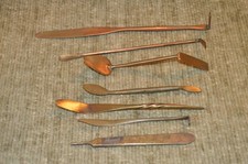 7 Vtg Sand Casting Foundry Metal Tools - copper? brass? one is