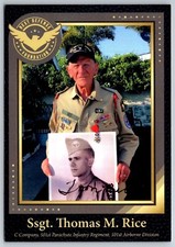 Thomas Rice Hand Signed 4 x 6 Photo - WWII 101st Airbourne - D-Day picture
