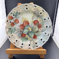 8” Porcelain Plate With Strawberries 📦 Signed picture