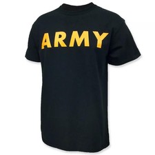 XX-LARGE US ARMY ISSUE SHORT SLEEVE PT SHIRT ATHLETES T-SHIRT BLACK/GOLD UNIFORM picture