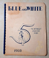 Vintage Bangor Maine Junior High School ME Yearbook 1960 Blue and White History picture