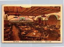 Jacob Ruppert Brewery Tap Room New York City Linen Postcard C.T. Colortone picture