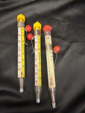 Lot of 3 VTG Acu-Rite Glass Candy Deep Frying Jelly Cooking Thermometers 8.5