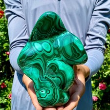 3.2LB Natural Polished Malachite Mineral freeform specimen Reiki Stone Healing picture