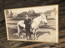 Santa Barbara California 1800s Photo ID'd Man & Horse 