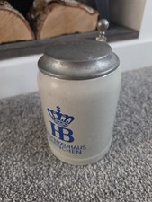 VTG Hofbrauhaus Munchen Beer Stein Makers Mark HB Munich Germany Pewter Lid 0.5L picture