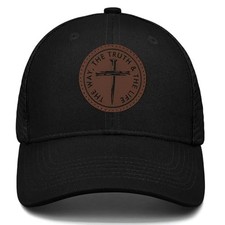 Christian Trucker Hat for Men and Women Christian Jesus Hats Religious Leathe... picture