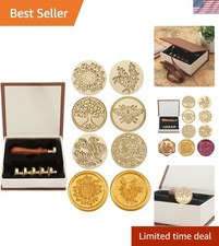 Charming 6 Pcs Wax Seal Stamp Set - Floral Elegance for Envelopes & Gifts picture