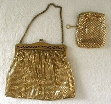 Vintage Whiting & Davis CO. Gold Colored Mesh Bag & Clutch Purse picture
