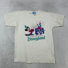Vintage Disneyland 35 Years of Magic T-Shirt Kids White Cotton USA Made - XL picture