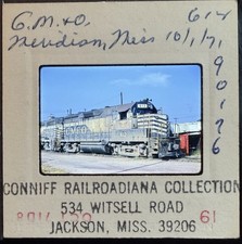 *1971 35mm Train/Railroad Slide 614, Gulf Mobile & Ohio, Meridian, Mississippi picture