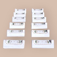 Set of 12 Vintage French Moustiers Faience Knife Rests Hand Painted Signed Mint picture
