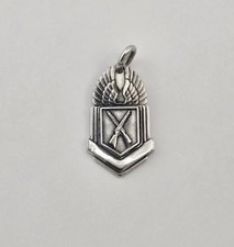 VTG 1934 Sterling Silver Shooting Rifle Medal ROTC Charm Pendant 3.2g Josten picture