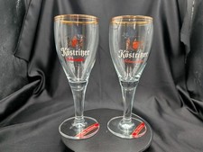 Vintage Köstritzer Schwarzbier Pokal Beer Glasses Set of 2 German Tulip Goblet picture