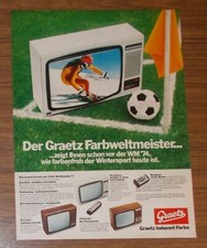 Rare Advertising Vintage GRAETZ EXCELLENCE CORNET ENSIGN Color Television 1974 picture