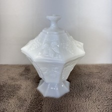 Vintage Milk Glass Covered Candy Dish picture