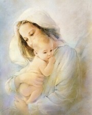 Catholic print picture  -  MADONNA & CHILD 10  -  8