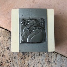 Vintage Hickok Art Deco Horse Design Bakelite & Metal Cigarette Case Trinket Box picture