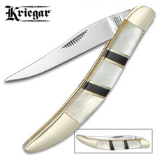 KRIEGAR ASCOT TOOTHPICK POCKET KNIFE W/ GENUINE PEARL HANDLE 3 in. CLOSED NEW picture